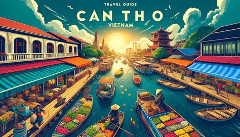 Visiting Can Tho, the bustling provincial capital of the Mekong Delta, offers a vibrant slice of Vietnamese life. Known for its floating markets, lush river Mekong River Vietnam, Can Tho Vietnam, Vietnam Artwork, Floating Market, Vietnam Art, Mekong Delta, Can Tho, Festival Posters, The Locals