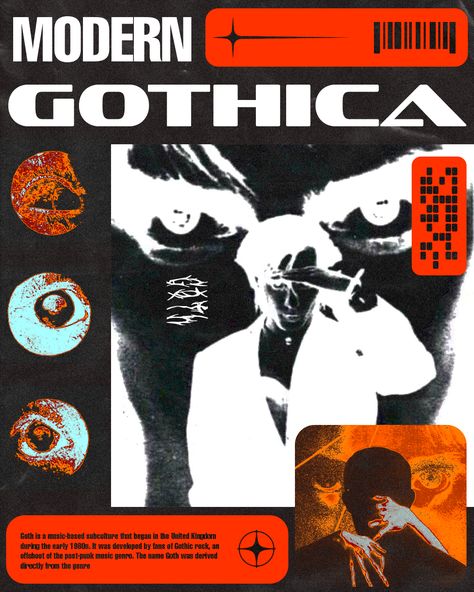 Gothic aestethic, gothica, graphic design, graphic design inspo, design inspo, design trend Gothic Graphic Design Poster, Halloween Magazine Layout, Modern Gothic Graphic Design, Creepy Graphic Design, Gothic Website Design, Emo Graphic Design, Gothic Design Graphic, Gothic Poster Design, Gothic Aestethic