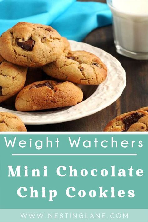 Weight Watchers Mini Chocolate Chip Cookies Recipe. A quick and easy 16 minute recipe. Enjoy your favorite cookie with fewer calories. These mini cookies have 63 calories. MyWW Points 3 Green Plan, 3 Smart Points. Weight Watcher Chocolate Chip Cookies, Weight Watcher Cookies 1 Point, Weight Watchers Cookies Recipes 1 Point, Ww Chocolate Chip Cookies, Weight Watchers Chocolate Chip Cookies, Weight Watchers Christmas Cookies, Ww Cookies Recipes, Weight Watchers Cookies Recipes, Weight Watchers Cookies