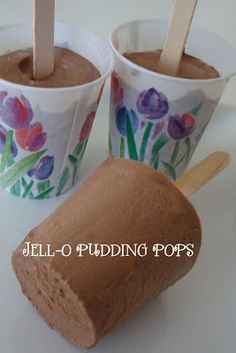 Jello Pudding Pops, Pudding Pops, Pudding Pop, Homemade Pudding, Homemade Popsicles, Cold Treats, Jello Recipes, Popsicle Recipes, Ice Cream Popsicles