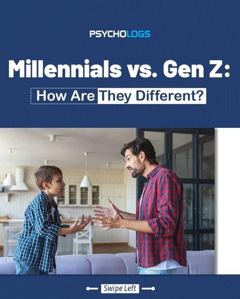 Millennial and Gen Z have been two generation cohort that are topic of discussion in these recent times. They are often grouped together under “ Youth People” or “Digital Native”, they differ with each other. Let’s read this article to know more about Millennials and Gen Z. #families #genz #generationgap #millennials #opinions #personalities #society #technolog #youth #oldgengeraton #experience #views #mentalhealth #mindset #humanpsychology #age #psychologyupdates #psychologytoday Generation Gap, Psychology Today, Health Magazine, Gen Z, Mental Health Awareness, Personalities, Self Help, Psychology, Age Group