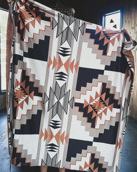 This blanket is seriously the best for fall! - - - #westernfashion #rodeofashion #westernboutique #azteccactus #shopazteccactus Western Blanket, Modern Aztec, Western Blankets, Blue Valentine, Sante Fe, Christmas Shoes, Rodeo Fashion, Small Blankets, Home Decor Sale