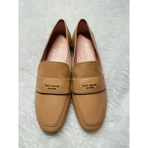 Brand New! No Tags Or Box. Never Worn Though! Tried To Rub Writing Off The Bottom And It Smudged But They Are Brand New Shoes. Size 5b. Elegant Slip-on Faux Leather Loafers, Elegant Cushioned Slip-on Loafers, Elegant Cream Slip-on Loafers, Beige Cushioned Slip-on Loafers, Brown Faux Leather Slip-on Loafers, Kate Spade Shoes, Loafer Flats, New Shoes, Slip On Shoes