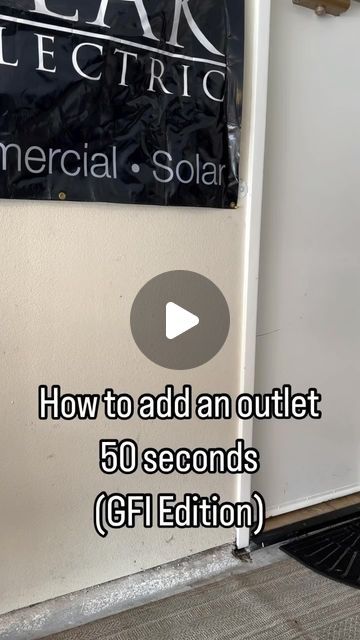 Peak Electric on Instagram: "50 seconds how to add a GFI outlet in garage. #electrician #diy #construction" Adding Electrical Outlets Diy, Electrical Wiring Outlets, Add Electrical Outlet, Gfi Outlet, Wiring Outlets, Residential Wiring, Outdoor Electrical Outlet, Diy Construction, House Wiring