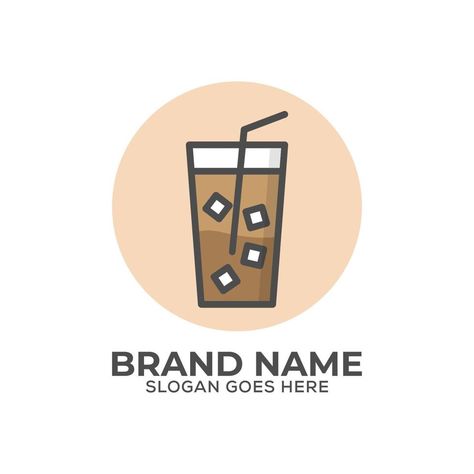 Coffee Logo Design, Cafe And Bar, Icon Template, Coffee Logo, Ice Coffee, Logo Icon, The Ice, Logo Icons, Flat Design