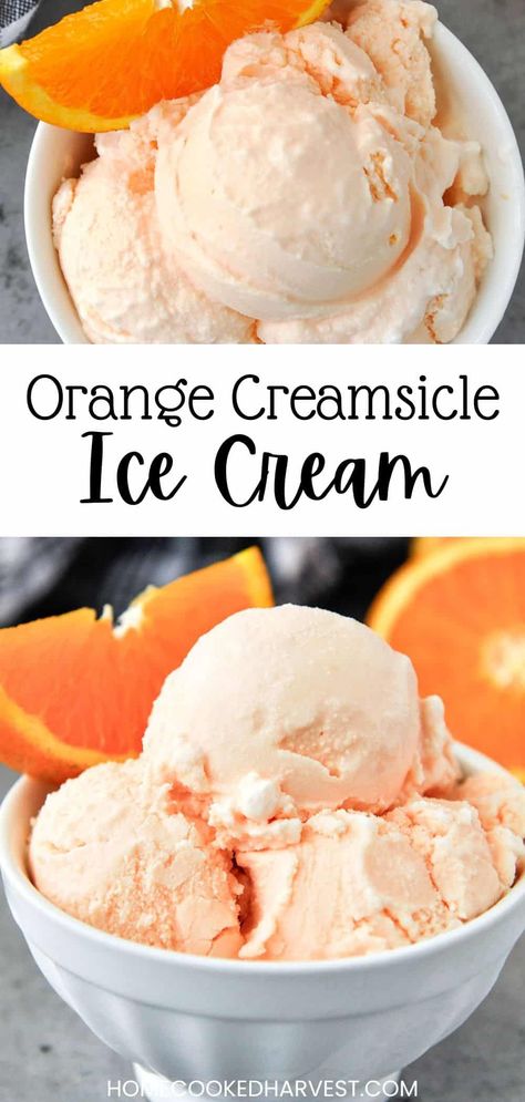 Orange Creamsicle Ice Cream Orange Crush Pineapple Ice Cream Homemade, Zoku Ice Cream Recipes, Homemade Orange Creamsicle, Orange Creamsicle Ice Cream Cake, Homemade Ice Cream Mix Recipes, Orange Cream Ice Cream Recipe, Americana Ice Cream Maker Recipes, Orange Cream Ice Cream, Ninja Creami Orange Creamsicle Ice Cream