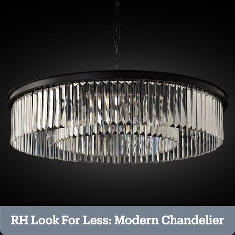 A modern crystal chandelier that resembles that style of RH but for a fraction of the cost. Round shape, crystals and dark hardware details Ceiling Lights Fixtures, Lighting For Dining Room, Chandeliers Modern, Living Room Chandelier, Contemporary Ceiling Light, Contemporary Ceiling, Crystal Chandelier Lighting, Modern Crystal Chandelier, Room Chandelier