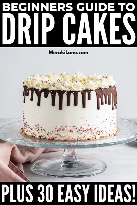 Drip Cake Topping Ideas, Chocolate Ganache Birthday Cake Ideas, Chocolate Drip Cake Decoration, Easy Drip Cake, Cake Ideas For Beginners, Drip Cake Ideas, Chocolate Ganache Drip Cake, Drip Cake Tutorial, Easy Cake Decorating Ideas