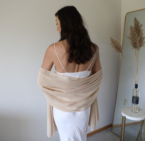 Evening Chiffon Stole Evening Wrap Evening Shawl Bridal - Etsy Canada Fall Wedding Guest Shawl, Silk Dress With Shawl, Summer Shawls And Wraps, Formal Shawls And Wraps Evening Dresses, Shawl For Wedding Guest, Dress With Shawl Wedding Guest, Cover Ups For Dresses, Cover Up For Dress Formal, Formal Dress With Shawl