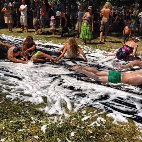 Slip And Slide Aesthetic, Full Of Life Aesthetic, Slip N Slide Aesthetic, Slip N Slide Party, Slip In Slide, Summer Camp Aesthetic, Camp America, Hangout Ideas, Slip N Slide