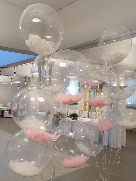 Cloud Balloons, Stuffed Balloons, Balloon Bouquet Diy, Cloud Theme, Balloon Clouds, Cloud Decoration, Clear Balloons, Gender Party, Boy Baby Shower Ideas