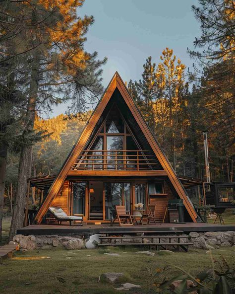 Mountain A Frame, A-frame Interior, Evening Relaxation, Modern A Frame Cabin, Frame Cabins, A Frame Cabins, A Frame House Plans, Cabin Exterior, Frame Cabin