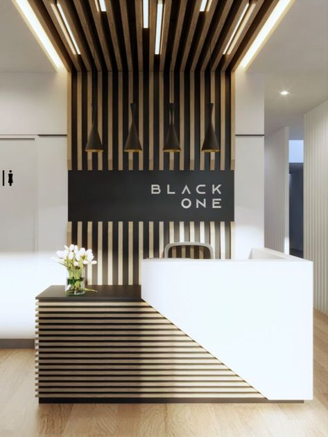 Diseño de fachada y recepción de proyecto inmobiliario Black One de la inmobiliaria Kazuma. Cursive Worksheets, Office Reception, Phone Shop, Boutique Interior, Aesthetic Rooms, Kitchen Room Design, Reception Desk, Office Interior Design, Kitchen Room