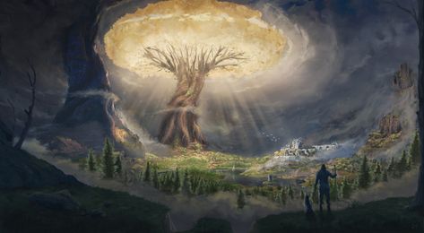 ArtStation - Trees of Valinor Valinor Tolkien, Trees Of Valinor, Grass Clipart, Tolkien Hobbit, Middle Earth Art, Tolkien Art, Cthulhu Mythos, Fantasy Castle, Thranduil