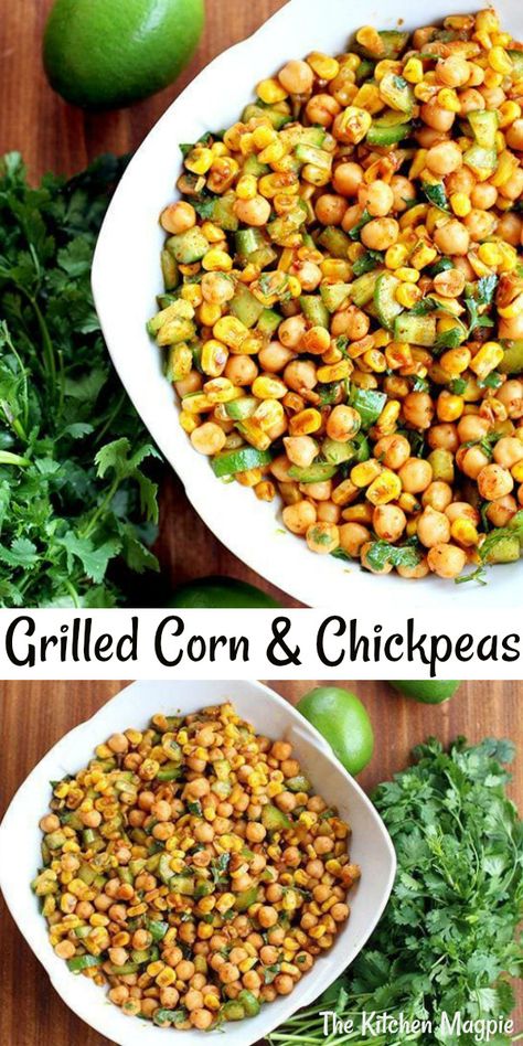 Smokey grilled corn takes this chickpea salad from great to spectacular and the homemade dressing is only 5 ingredients! #corn #salad #chickpea #texmex Chickpea And Corn Recipes, Chickpea Sides, Tex Mex Salad, Superfood Salad, Roasted Corn, Chickpea Recipes, Chickpea Salad, Roasted Chickpeas, Supper Recipes