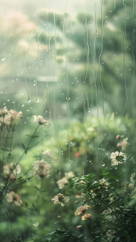 Rain scene with garden outdoors nature forest. | premium image by rawpixel.com Natural Background Images, Garden Phone Wallpaper, Forest Background Landscape, Rain Phone Wallpaper, Rain Iphone Wallpaper, Flower Transparent Background, Rain Drops On Window, Rainy Day Wallpaper, Wallpaper Plants