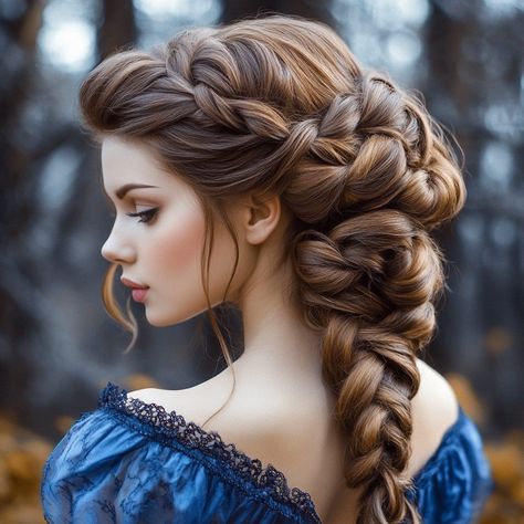 28 Glorious Princesses Braided Updos - Hair Guru Elaborate Braids Long Hair, Intricate Braided Hairstyles, Maiden Braid, Braids Long Hair, Upside Down French Braid, Easy Braided Updo, Dutch Braid Bun, Princess Braid, Style Long Hair