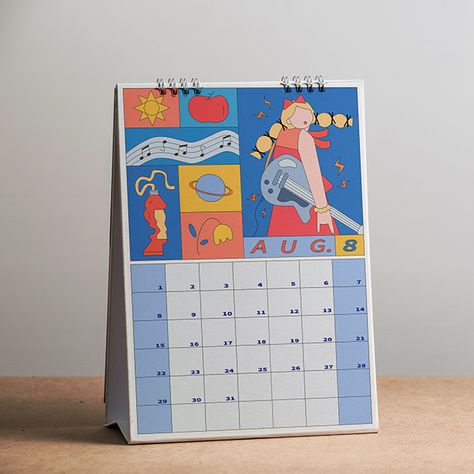 Illustration Calendar Design, Cool Calendar Design, Calender Illustrations, Calendar Design Creative, Calender Design Ideas Creative, Creative Calendar Design Layout, Cute Calendar Design, Wall Calendar Design Ideas, Calendar Layout Design