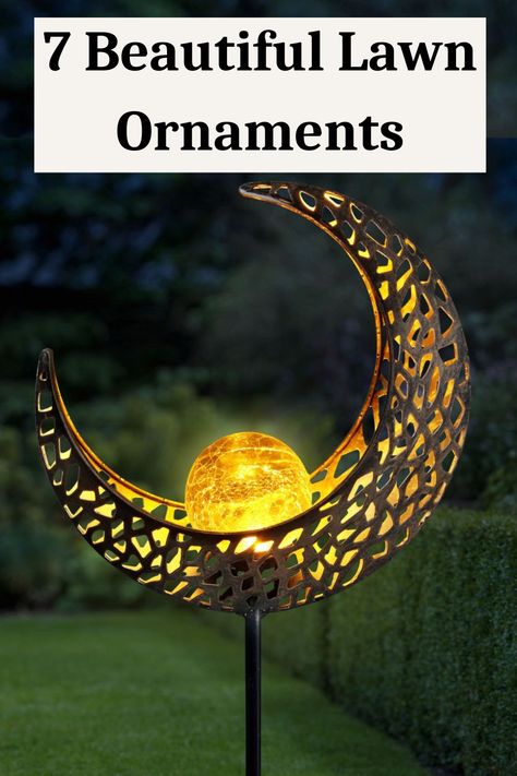 beautiful lawn ornaments Lawn Care Tips, Lawn Art, Lawn Ornament, Light Stick, Lawn Edging, Lawn Ornaments, Moon Garden, Ornament Ideas, Garden Accents