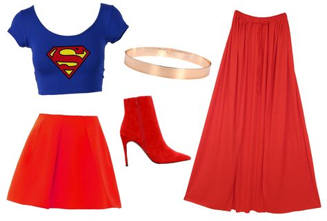 Shop a Supergirl costume. Supergirl Costume Diy, Diy Girls Costumes, 1920 Party, Diy Superhero Costume, Superman Girl, Halloween Customs, 2015 Halloween Costumes, Supergirl Costume, Superhero Halloween