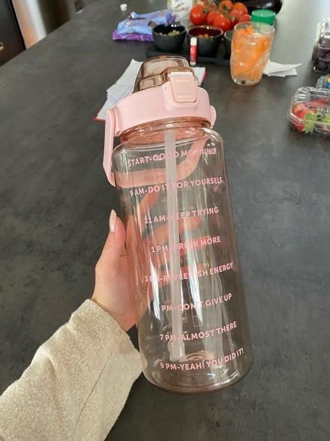 Pink Aesthetic Water Bottle, 2l Water Bottle Aesthetic, Water Bottle Motivation, Water Bottles Aesthetic, Aesthetic Water Bottle, Motivational Bottle, 2l Water Bottle, Water Cooler Bottle, Clear Water Bottle