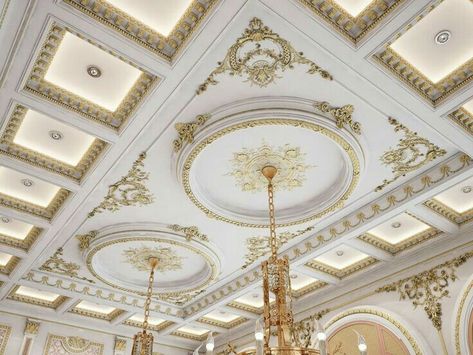 Classical Ceiling Design, Classic Interior Design Luxury, Coffered Ceiling Design, Ceiling Classic, Classic Bedroom Design, Plaster Ceiling Design, Luxury Ceiling Design, New Ceiling Design, Interior Ceiling Design