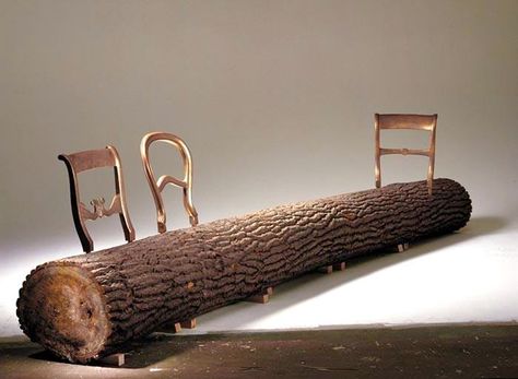 droog design Boom Bank, Log Chairs, Log Bench, Tree Bench, Unusual Furniture, Got Wood, Design Blogs, Old Chairs, Bench Designs