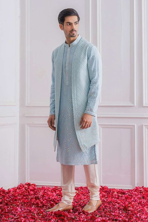 Nehru Jacket With Kurta, Indo Western Dress For Men, Indian Wedding Clothes For Men, Wedding Kurta For Men, Wedding Dresses Men Indian, Sequence Embroidery, Kurta Set For Men, Men's Ethnic Wear, Wedding Dress Men