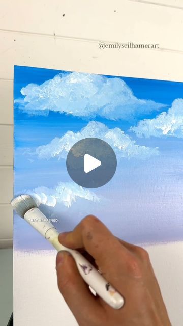 Emily Seilhamer on Instagram: "Painting clouds for beginners! 🎨☁️ #easypainting #howto #clouds #paintingtips #tipsandtricks" Cloud Painting Acrylic, Cloud Tutorial, Painting Clouds, Teddy Bear Sewing Pattern, Acrylic Painting Lessons, Acrylic Painting Tutorials, Cloud Painting, Step By Step Painting, Painting Lessons