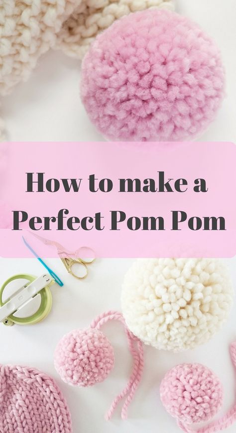 Learn how to make an XL pom pom with this tutorial! Pompon Diy, Pom Pom Animals, Sock Bunny, Pom Crafts, Pom Pom Rug, Confection Au Crochet, Knitting Tutorials, How To Make A Pom Pom, Diy Pom Pom