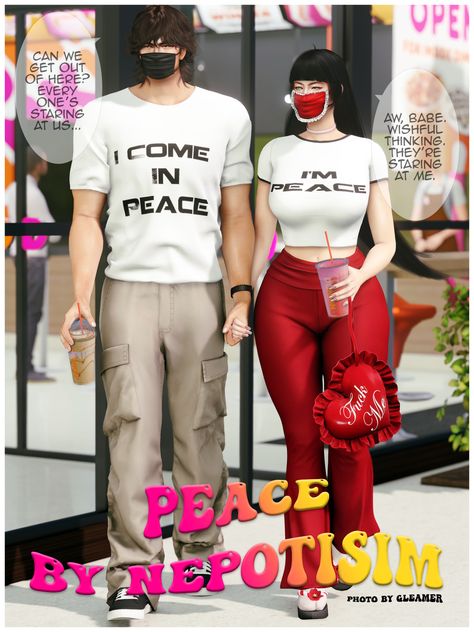 Sims 4 Couple Outfits Cc, Sims 4 Cc Couples Outfits, Sims 4 Couple Clothes, Sims 4 Cc Couple Outfits, Sims 4 Matching Couple Outfits Cc, Sims 4 Graphic Tees Cc, Guy Sims, Sims Finds, Sims 4 Couple Poses