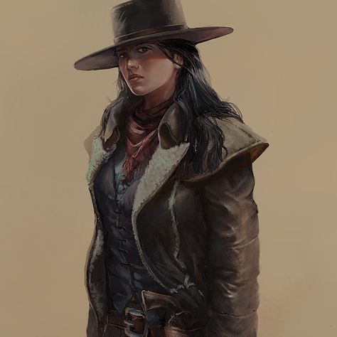 Cowgirl by Giuliano Brocani Ipad Illustration, Character Background, Cowgirl Art, Art Female, West Art, Cowboy Art, Female Character Design, Western Art, Old West