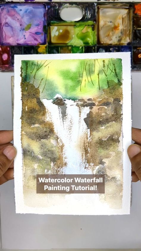 Irshad Ahmad Ansari | Dive into the mesmerizing world of watercolor waterfall painting! 🌊✨ Follow along as we create stunning cascades with ease. From sketch to... | Instagram Watercolor Waterfall, Waterfall Painting, Waterfall Paintings, Watercolor Tips, The Beauty Of Nature, Watercolor Painting Techniques, Painting Tutorial, Painting Techniques, Colored Pencils