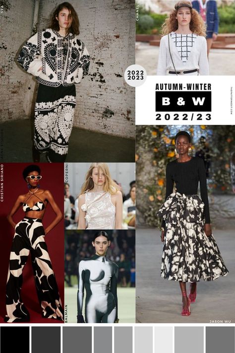 Monochromatic Black & White Fashion Color Trends for Fall Winter 2022-23 AW. Runway collections from New York fashion week, London Fashion Week, Milan Fashion week, and Paris fashion week. #womenswear #fashion #pantone #color #trends #FW2022 #AW2022/23 #monochromatic #blackandwhitefashion #jasonwu #dress #chanel Fall Winter 2022 2023 Print Trends, Fashion Trends Winter 22/23, Trends Autumn Winter 2022-23, Trend Winter 2022-23, Autumn Winter 2022 2023 Fashion Trends, Winter 2023 Fashion Trends Women, Fall Winter 2022 2023 Trends, Fashion Trends 2023 Fall Winter, Winter 2022 Fashion Trends