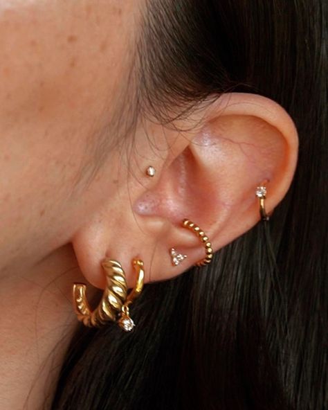 Maison Miru Jewelry on Instagram: “Sunday ear stack ✨⁠⠀ 📷 via @skincarestandard⁠⠀ #letsearparty⁠⠀” Ear Mapping, Mejuri Earrings, Maison Miru, Ear Stack, Body Piercing Jewelry, Ear Jewelry, Piercing Jewelry, Little Things, Ear Piercings