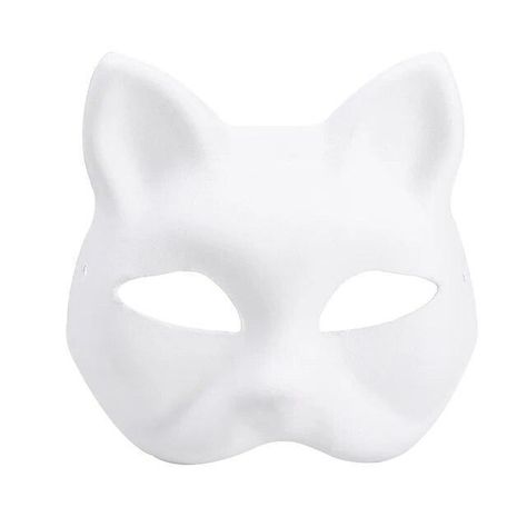 White Therian Mask, Therian Mask Base, Plain White Mask, Wolf Hat, Mask Cat, Pinterest Wardrobe, Masquerade Halloween, Therian Mask, Cat Cosplay