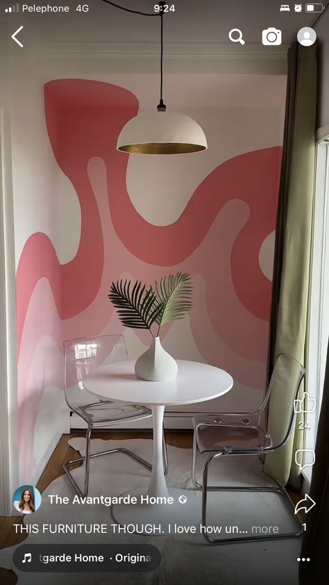 Pink Accent Walls, Funky Bedroom, Wall Murals Diy, Colorful Room Decor, Retro Bedrooms, Bedroom Wall Designs, Bedroom Murals, Wall Murals Painted, Pinterest Room Decor