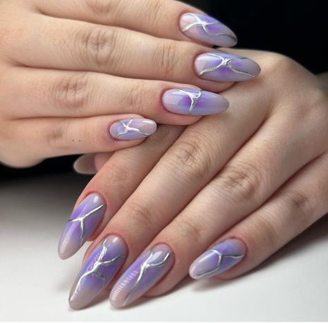 Seashell Nails, Flame Nail Art, White Manicure, Art Magic, Aesthetic Nails, Edgy Nails, Purple Nail, Nails Tumblr, Pretty Gel Nails