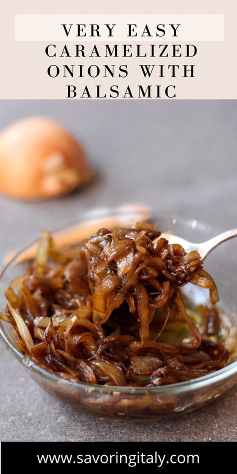 Learn how to make Caramelized Onions that are sweet, golden brown, and so delicious. These velvety onions are so easy to make and add a delicious burst of umami to so many recipes. This recipe has a touch of balsamic vinegar and sugar to give it a sweeter taste. Add them into soups, dips, or top on burgers or fish. Balsamic Onions Caramelized, Carmelized Onions Quick, Caramelized Onions How To Make, Carmalized Sweet Onions, Carmelized Onions Recipes, Carmalized Onion Recipes, How To Caramelize Onions, Carmelized Onions Easy, Carmalize Onions