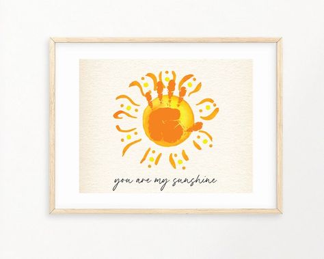 You are my Sunshine Handprint Art Printable, Baby Toddler Kids Art Craft, Valentine's Day Card, DIY Memory Keepsake, DIY Summer Kid Crafts #diy #kidcraft #kidsactivity #diykidscraft #kidscraft #kidscrafts #kidsactivities #creativekids #kidsart #kidscraftideas #giftformom #giftfordad #handprintart #toddleractivity #handprintcraft #craftforkids #printablecraft #memorykeepsake #kindergartencraft #preschoolactivity #handprintkit #valentinesday #valentine #valentinesdaycraft #valentinesdayactivity Sunshine Handprint, Summer Kid Crafts, Dip Paint, Handprint Art Printable, Handprint Printable, Foot Print Art, Hand Print Art, Summer Kid, Summer Crafts For Kids