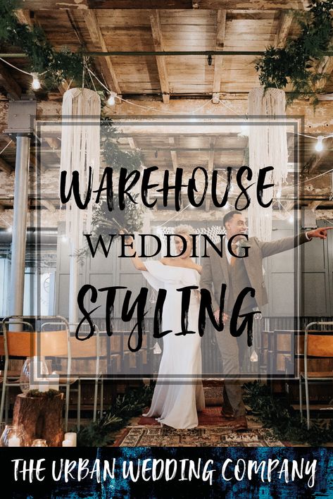 Industrial warehouse city wedding shoo. Lots of styling inspiration in this indutrial shoot. Lots of greenery, modern wedding styling. Macrame for you boho brides to swoon over. head to our city wedding blog now for all the gorgeousness. Industrial Elegant Wedding, Boho Industrial Wedding, Warehouse Wedding Decor, Masculine Wedding Decor, Urban Industrial Wedding, Modern Glam Wedding Decor, Industrial Boho Wedding, Industrial Wedding Venue Decor, Modern Industrial Wedding