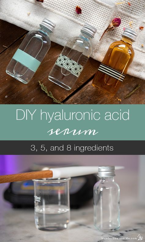 In this post I’m going to teach you how to make three different hyaluronic acid serums; one with 3 ingredients, one with 5, and one with 8. Each formulation builds on the one before it so you can see how … Continue reading → Diy Hyaluronic Acid Serum, Homemade Hydroxycloriquin, Niacinamide Serum Diy, Hyaluronic Acid Serum Recipe, Kitchen Apothecary, Face Serum Recipe, Best Hyaluronic Acid Serum, Ageing Skincare, Diy Serum