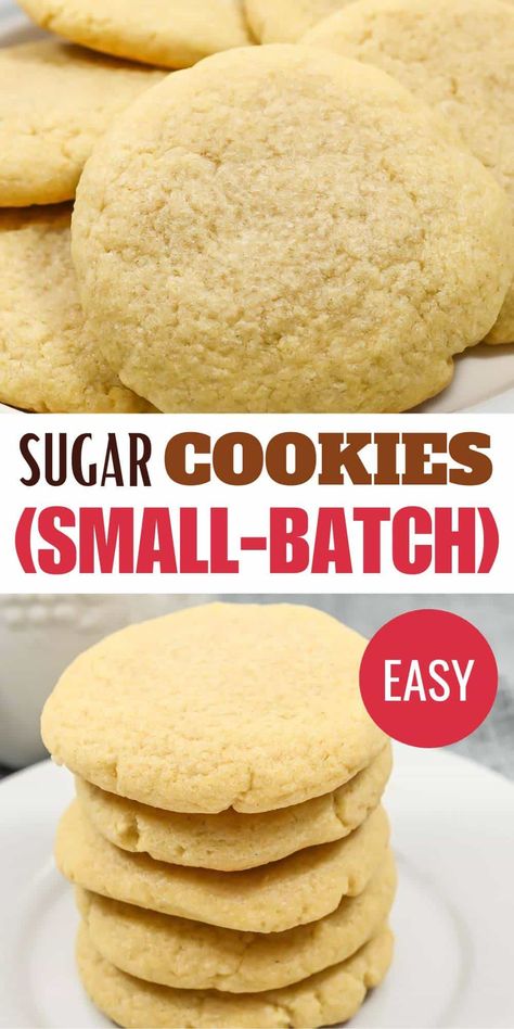 Sugar Cookies (Small-Batch) Small Batch Sugar Cookie Cutouts, Small Batch Of Sugar Cookies, Easy Small Batch Cookies, Small Batch Cookies Recipes, Small Batch Sugar Cookie Recipe, Small Batch Oatmeal Cookies, Sugar Cookies Small Batch, Small Batch Of Cookies, Crisco Sugar Cookies