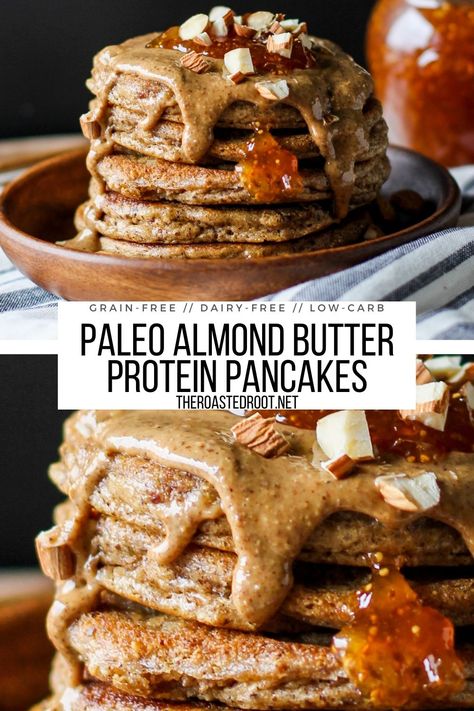 Almond Flour Protein Pancakes, Keto Protein Pancakes, Paleo Protein Pancakes, Butter Pancake Recipe, Berry Trifle Recipe, Almond Butter Keto, Vanilla Protein Shake, Grain Free Pancakes, Low Carb Pancake Recipe