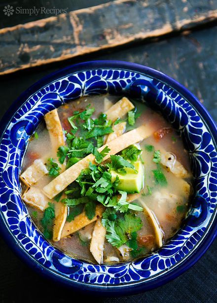 Mexican Chicken Lime Soup (Sopa de Lima) Recipe Chicken Lime Soup, Chicken Lime, Lime Soup, Mexican Chicken Soup, Mexican Soup Chicken, Tortilla Strips, Mexican Soup, Mexican Chicken, Soup And Stew