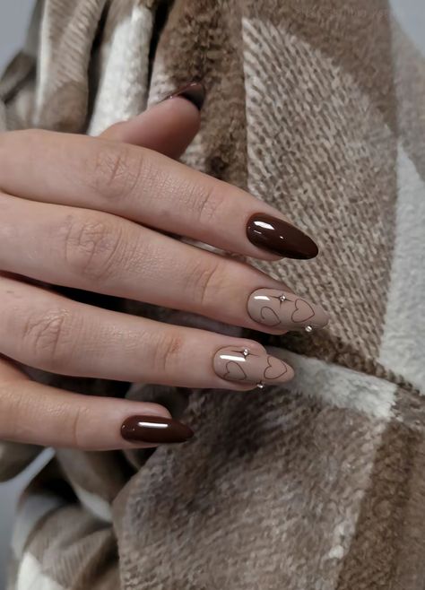 Coffe Nail Ideas, Brown Gel Nails, Wow Nails, Hello Nails, Punk Nails, Coffee Nails, Subtle Nails, Beige Nails, Simple Gel Nails