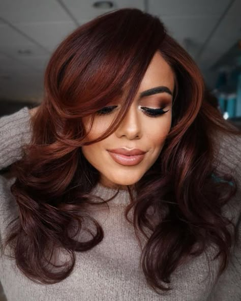 Pinkish Brown Hair, Dark Auburn Hair Color, Light Red Hair, Light Auburn Hair, Red Copper Hair Color, Red Hair Looks, Rambut Brunette, Red Ombre Hair, Shades Of Red Hair