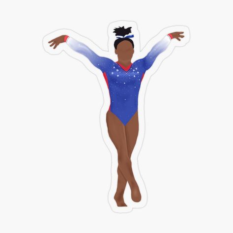 Cartoon Gymnastics, Simone Biles Project, Gymnastics Silhouette Clip Art, Gymnastics Stickers, Gymnastics Wallpaper, Gymnastics Stickers Redbubble, Simone Biles, Plastic Stickers, Pole Dancing