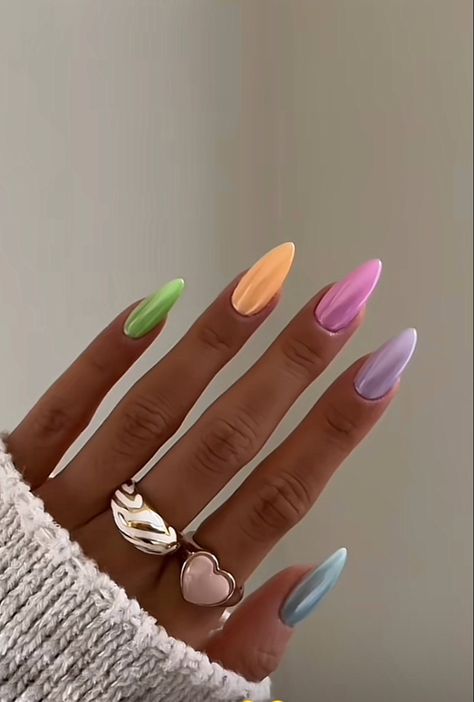 Nails Trending Now 2023 Summer, Nailpolish Trend 2023, Multicolored Nail Designs, New Trend Nails 2024, Ibiza Nails Summer 2023, 2023 Nail Trends Coffin, Trending Summer Nails 2024, Summer Nails Designs 2024, Summer 2024 Nails Ideas