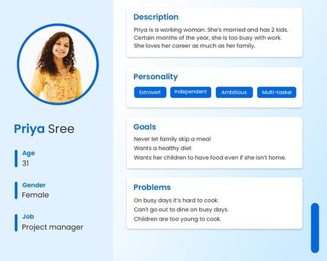 How to Create a User Persona in 3 Steps [+ Template] User Persona Design Templates, User Persona Design, User Persona Template, Persona Examples, Persona Design, Personas Design, Office Admin, Optical Character Recognition, Survey Questions